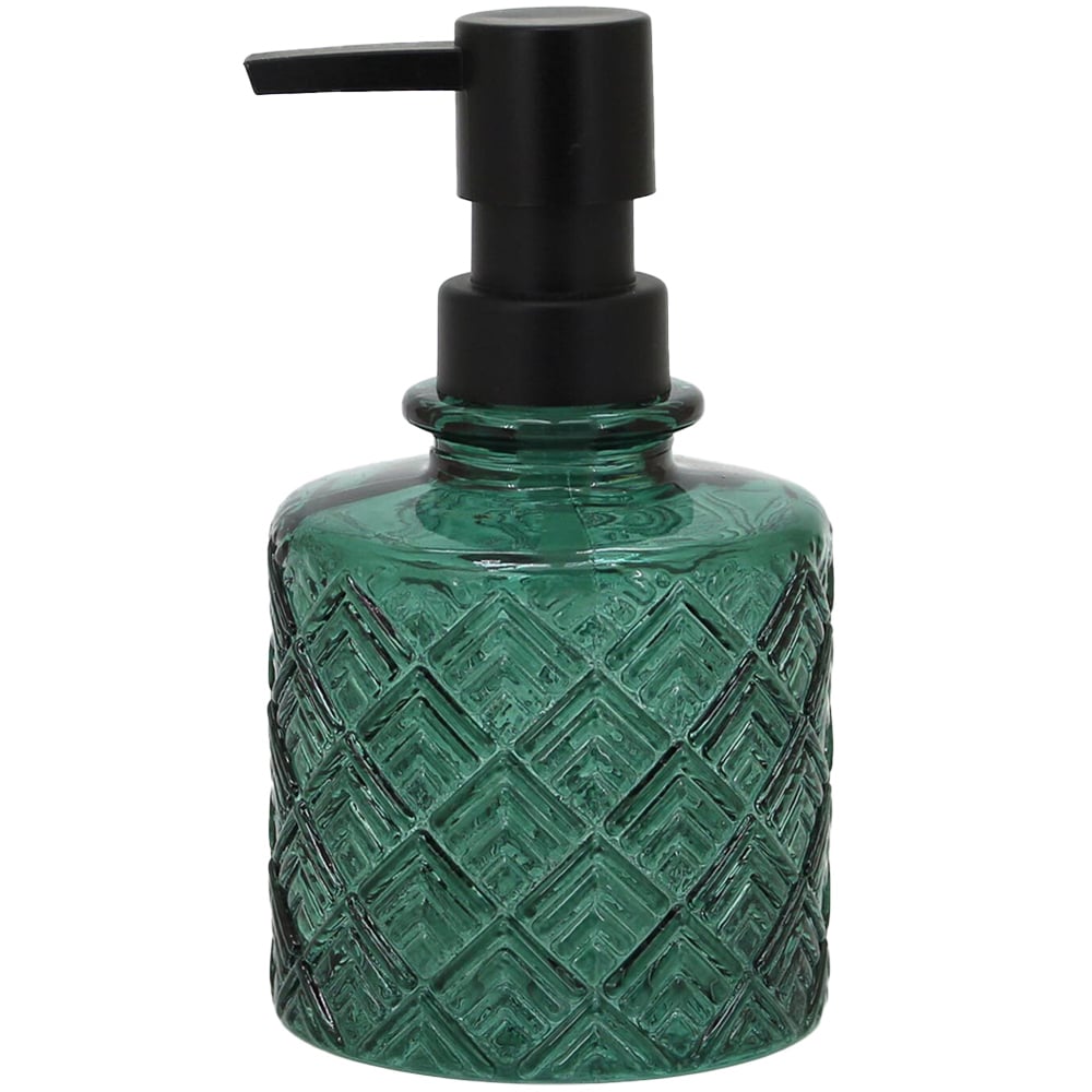 Geo Glass Soap Dispenser - Green Image