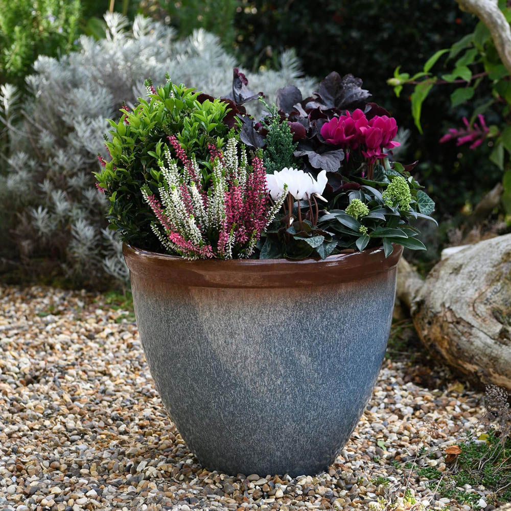 Garden Gear Blue Breeze Bell Glazed Planter 39.5cm Image 2