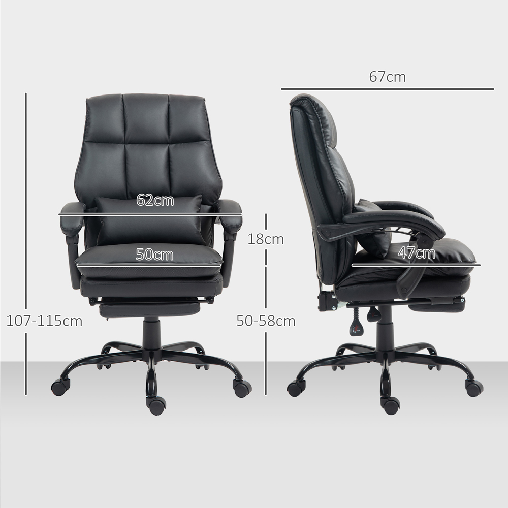 Portland Black PU Leather Executive Office Chair Image 9