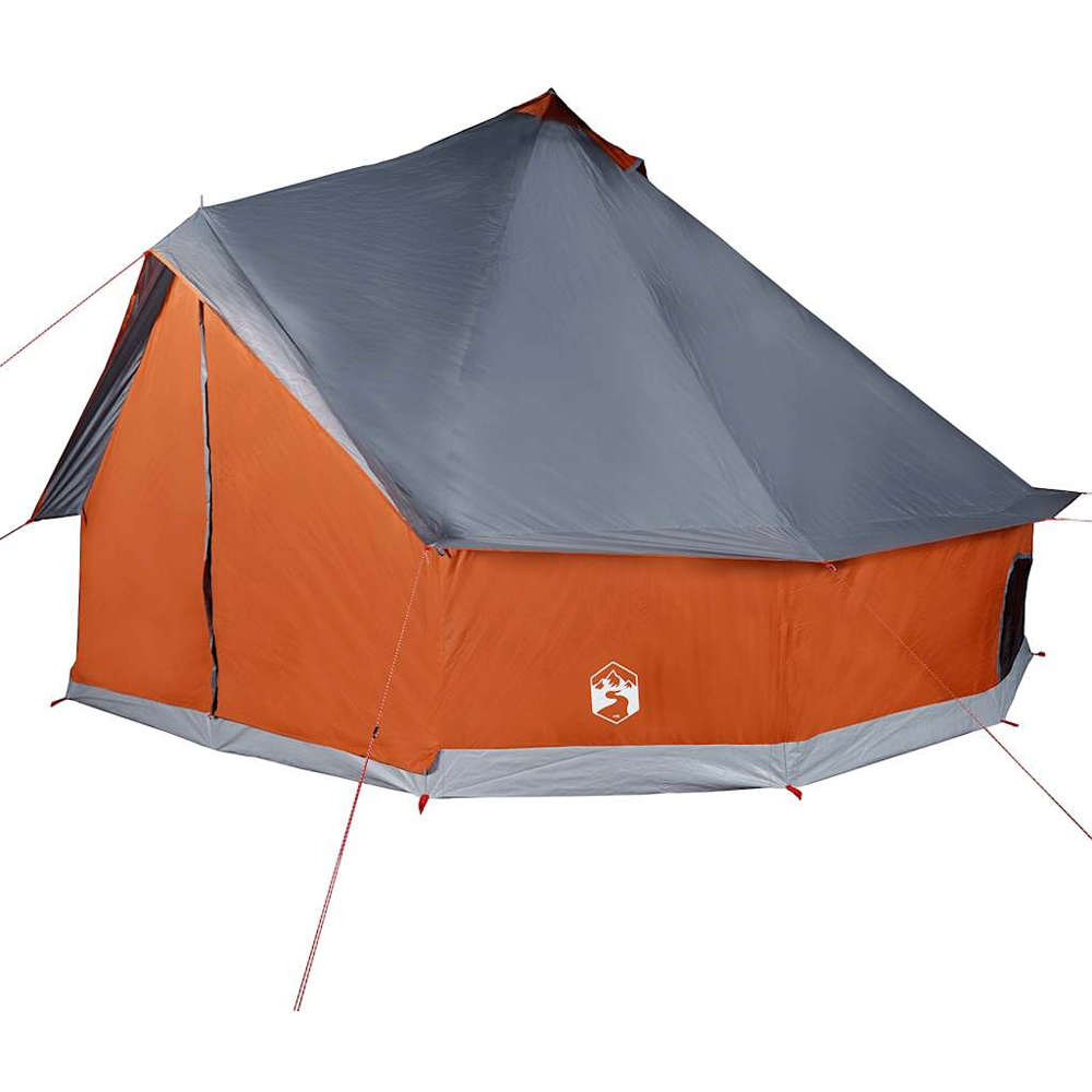 Walplus 6 Person Waterproof Tipi Family Tent Grey and Orange Image 4