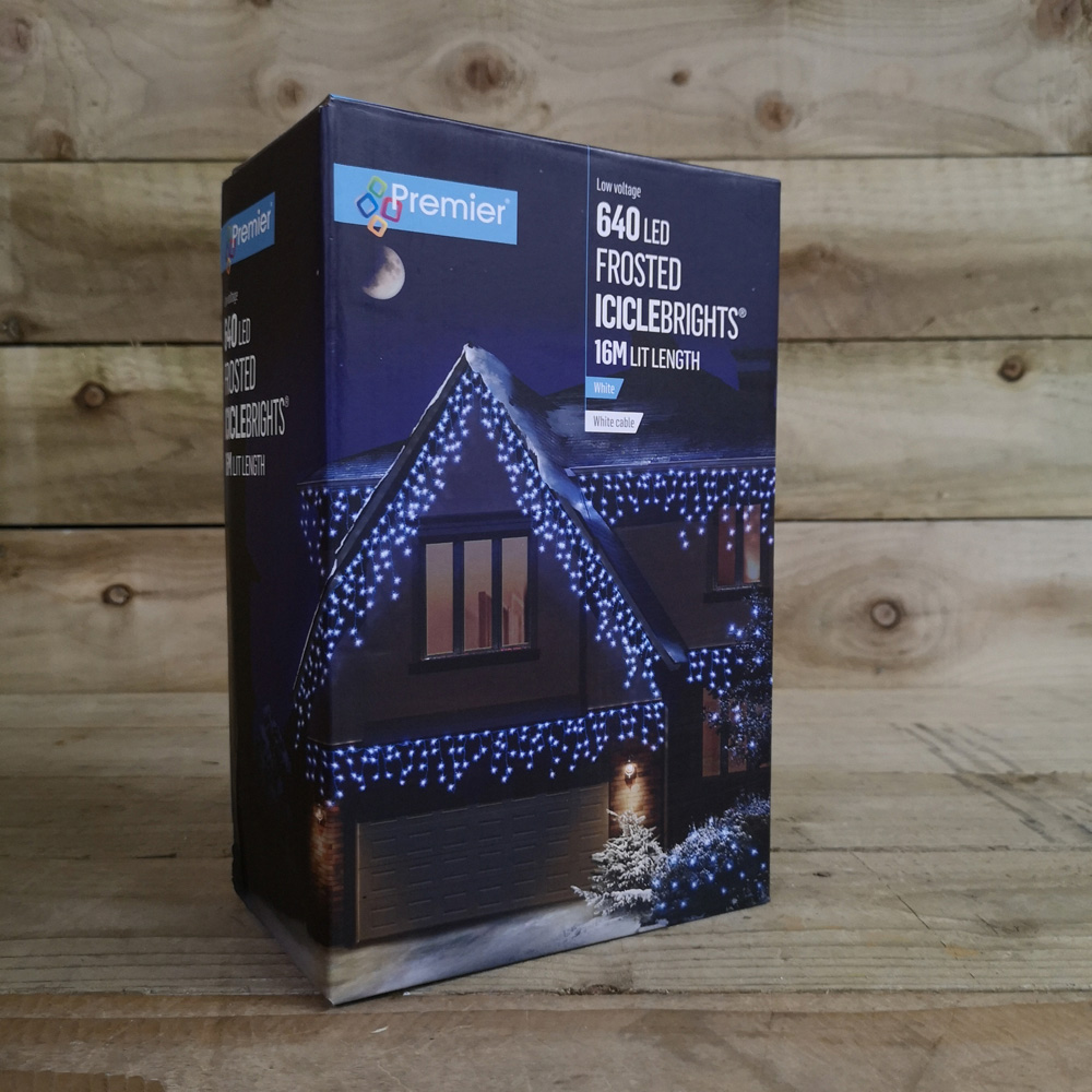 Premier IcicleBrights 640 Cool White LED Christmas Icicle Light 16m Image 5