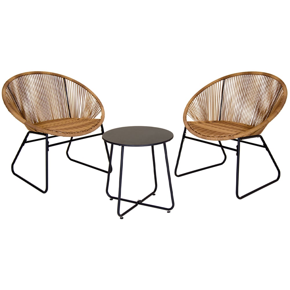 Charles Bentley 2 Seater Zanzibar Tea Bistro Set Natural Image 2