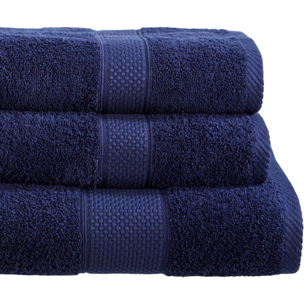 Imperial Ringspun Combed Cotton Navy Extra Large Jumbo Turkish Bath Sheet Image 2