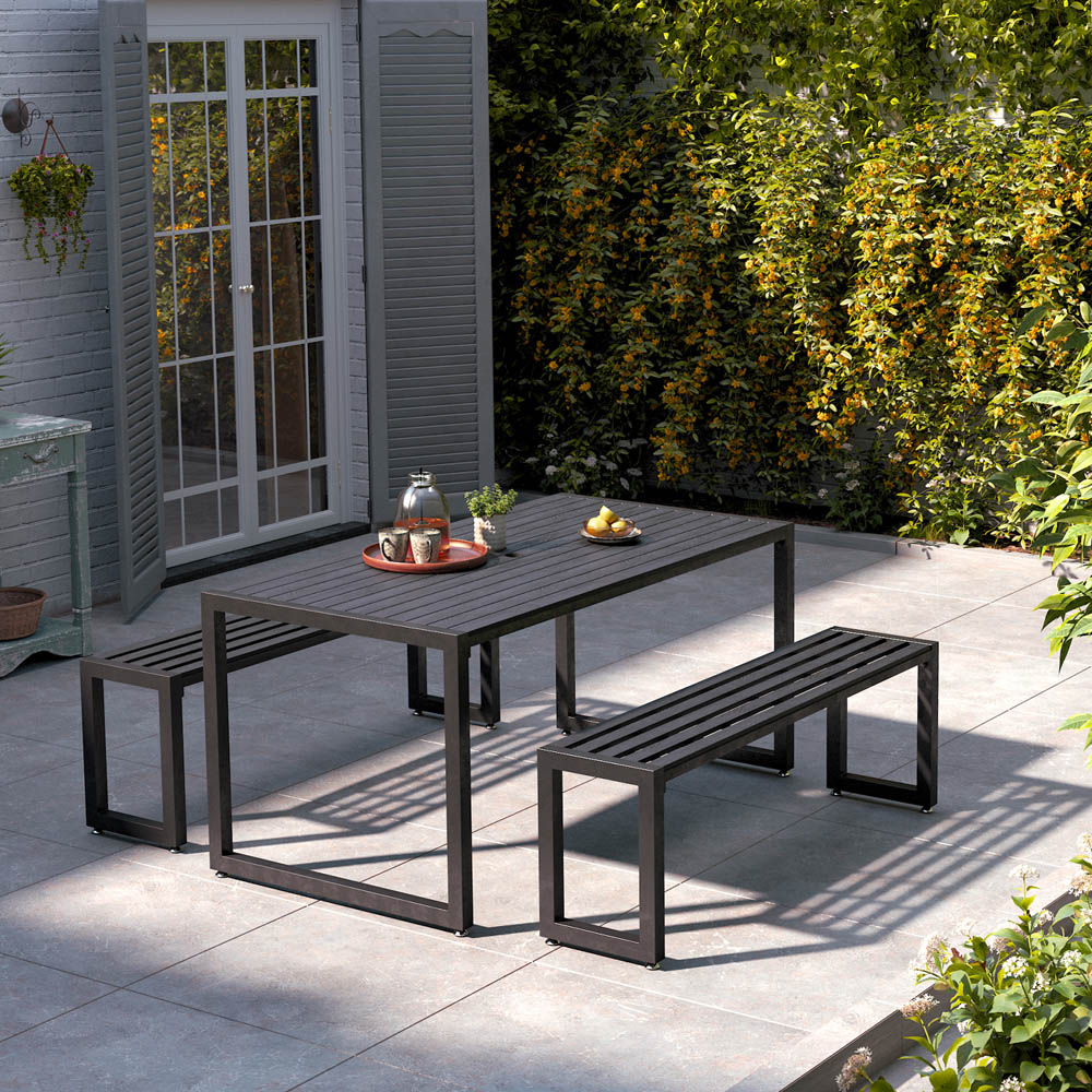 Living and Home 6 Seater Dining Table and Bench Set Image 7