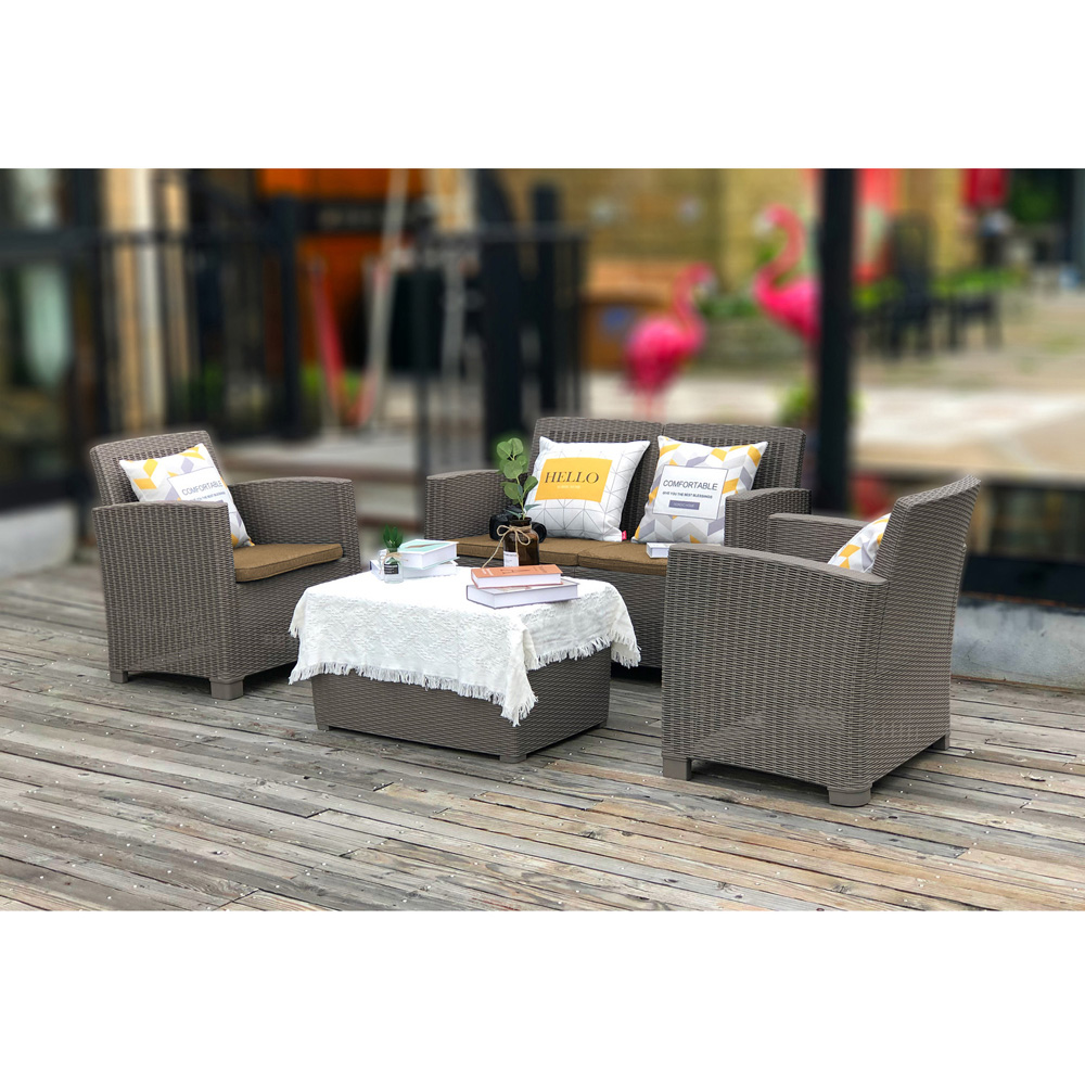 Centurion Supports Santana Rattan 4 Seater Lounge Set Grey Image 9