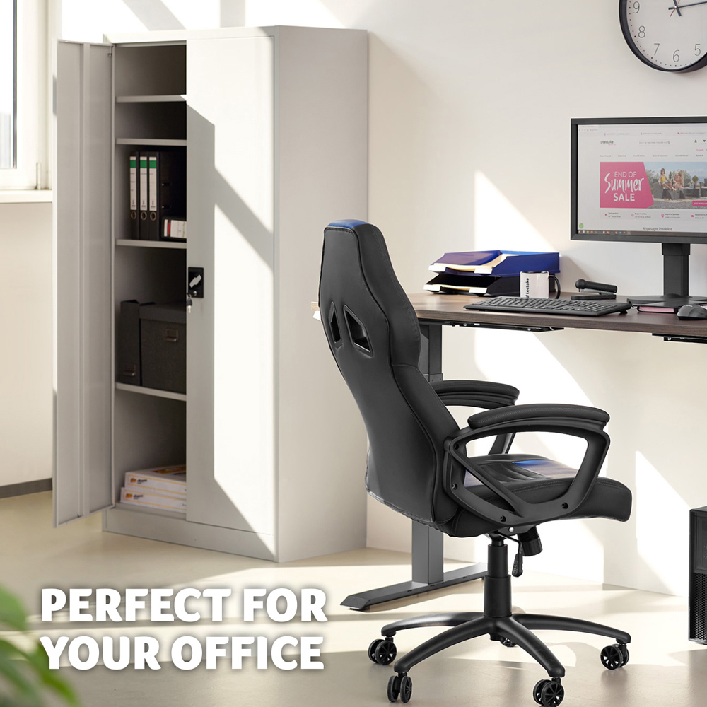 Tectake Grey Filing Cabinet Blain with Adjustable Shelves Image 7