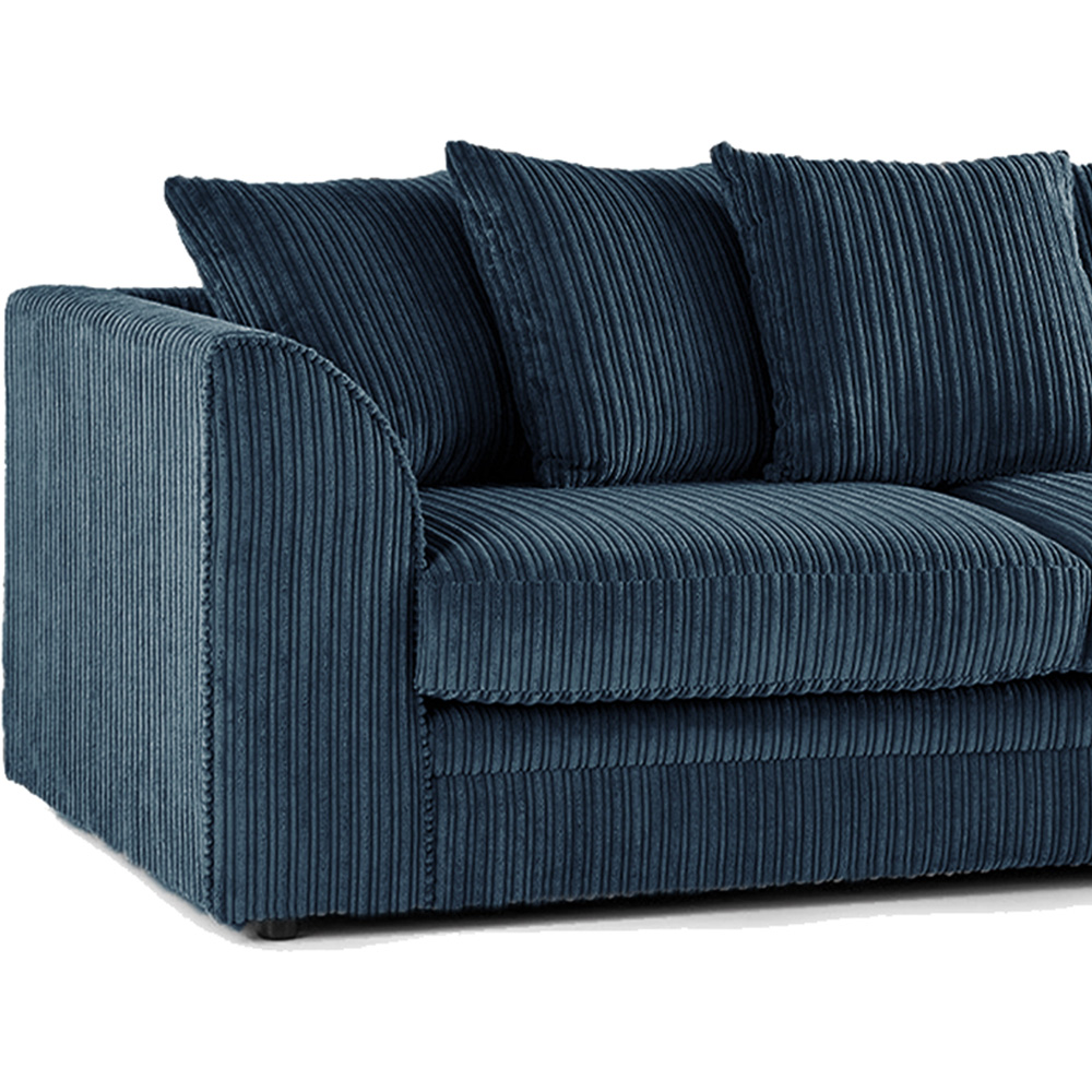 Luxor 6 Seater Navy Blue Jumbo Cord Scatter Back Sofa Suite Image 4