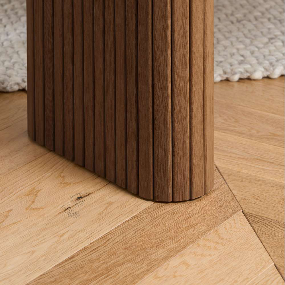 Birlea Axel 2 Seater Walnut Oval Fluted Dining Bench Image 7