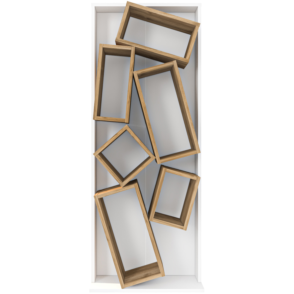 Decorotika Carmen 6 Shelf White and Walnut Bookcase Image 2