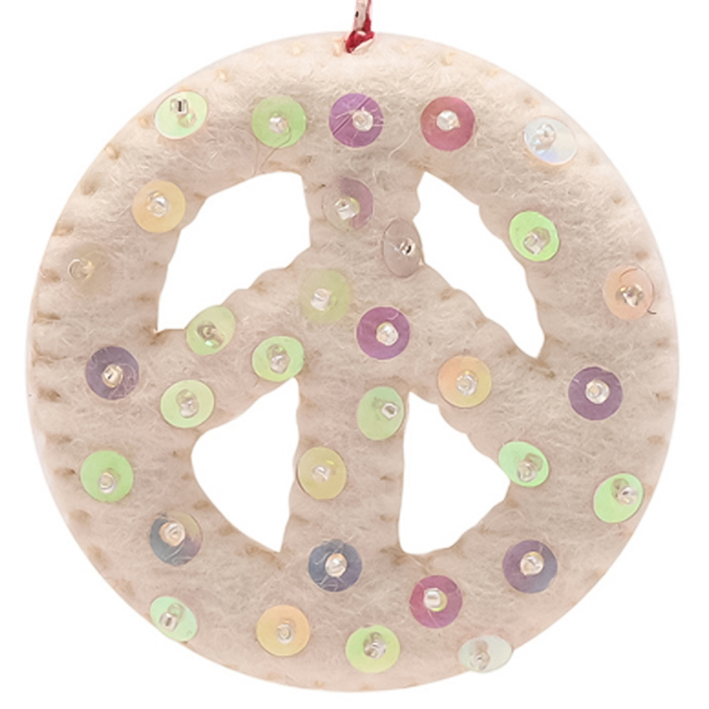 The Seasonal Gift Co Peace Sign Felt Hanging Decoration Image 2