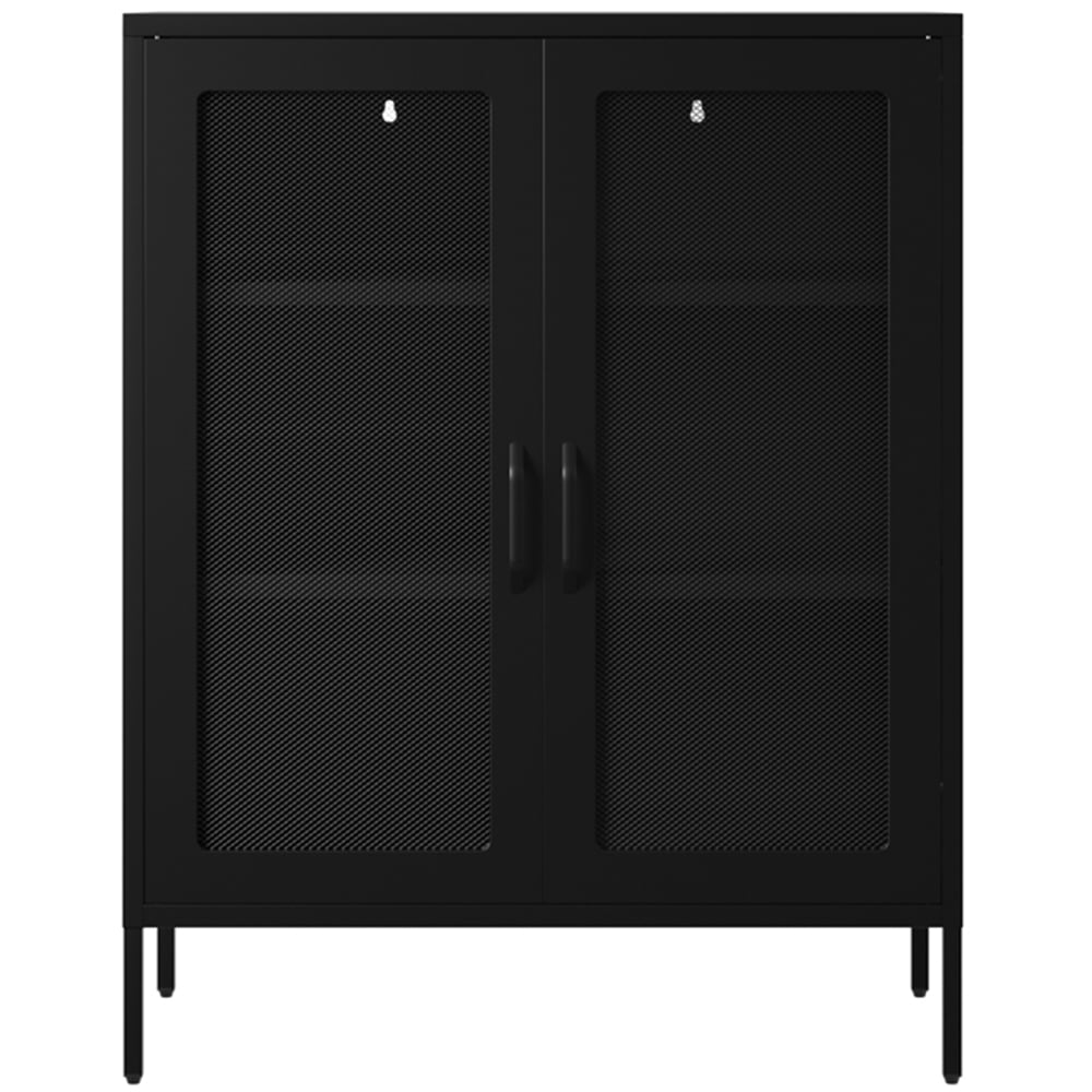 LPD Home Reuben 2 Door Black Mesh Display Cabinet Image 2