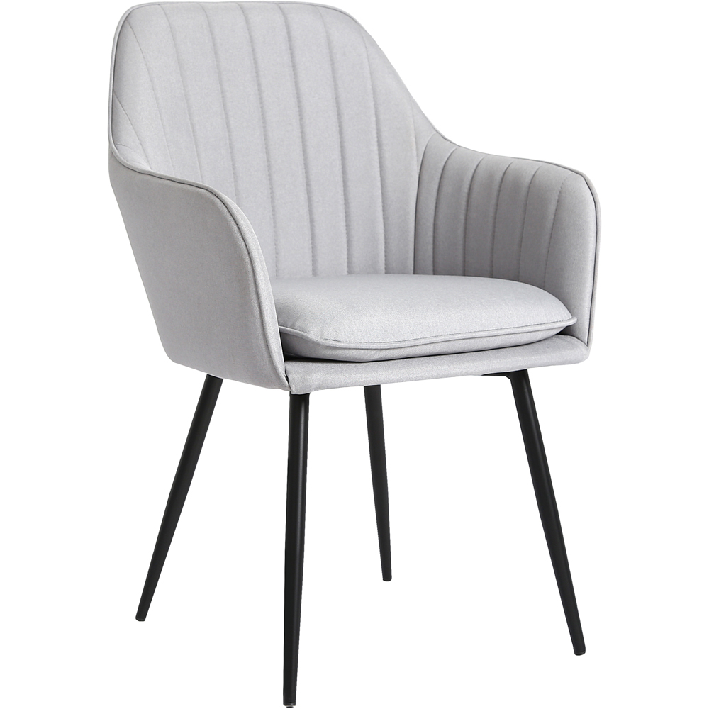 Muse Light Grey Linen Accent Chair Image 3