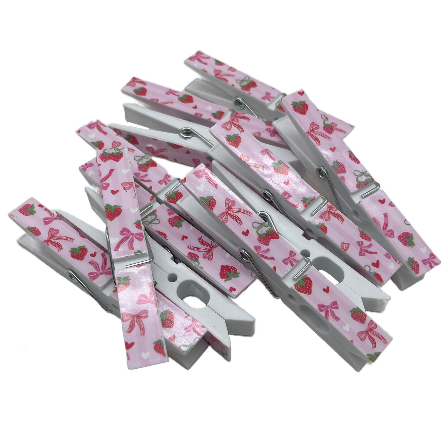 Pack of 24 Berry Sweet Printed Pegs Pink Image 2