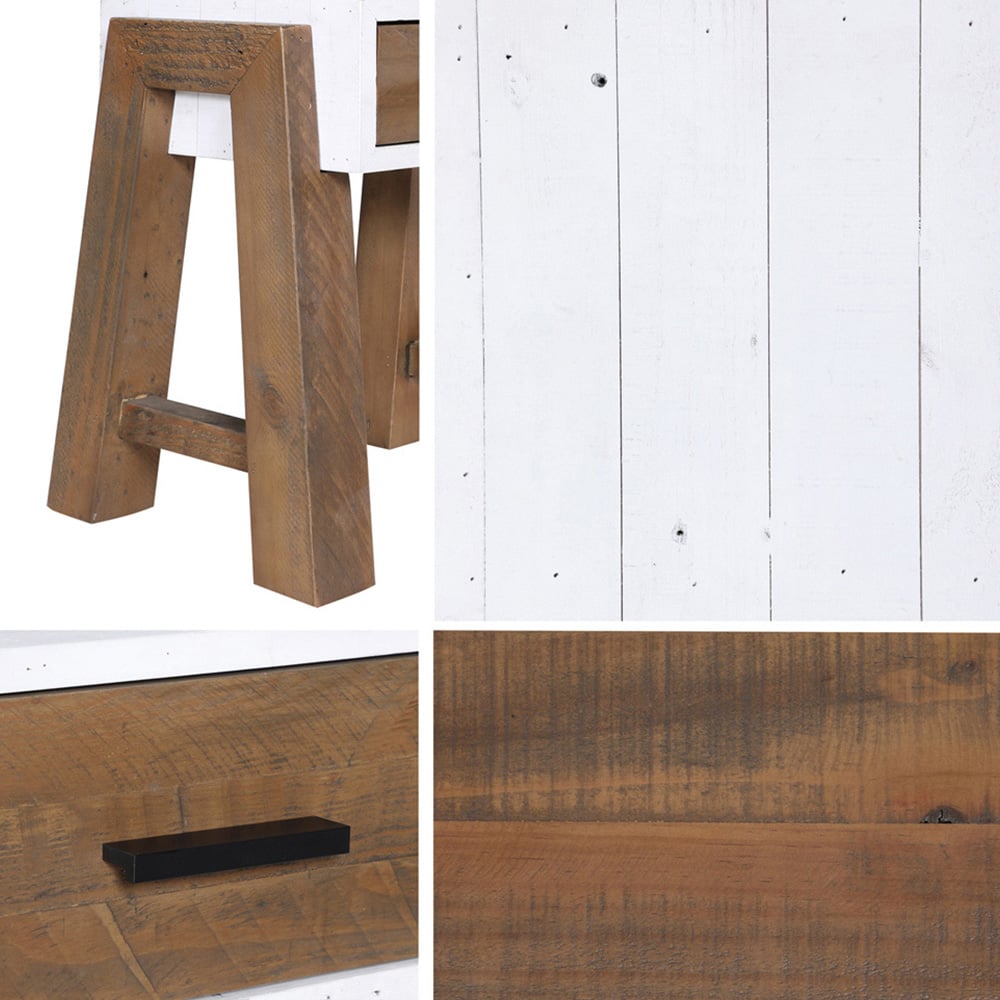 Baumhaus Trinity 2 Drawer White and Brown Open Console Table Image 4