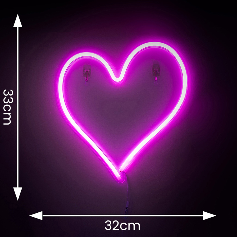 ValueLights Neon Heart Wall Light Image 5