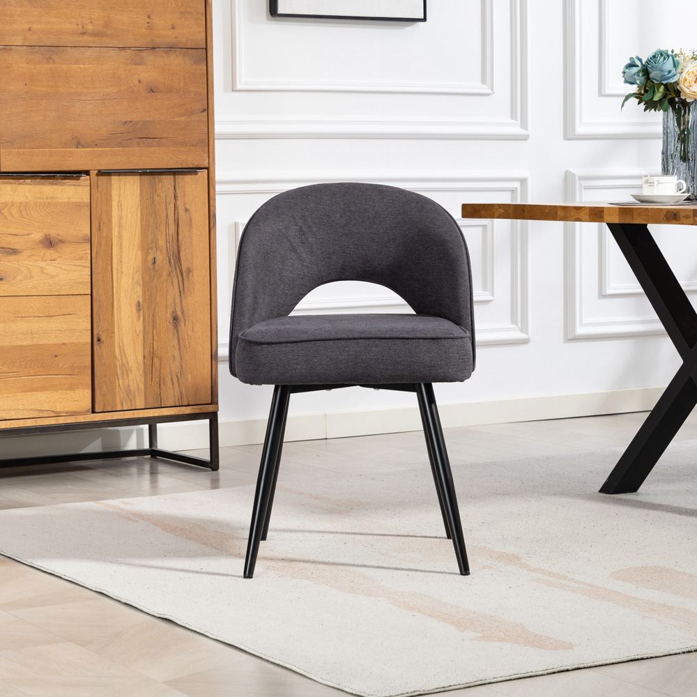 Artemis Home Ashley Set of 2 Charcoal Grey Dining Chairs Image 3