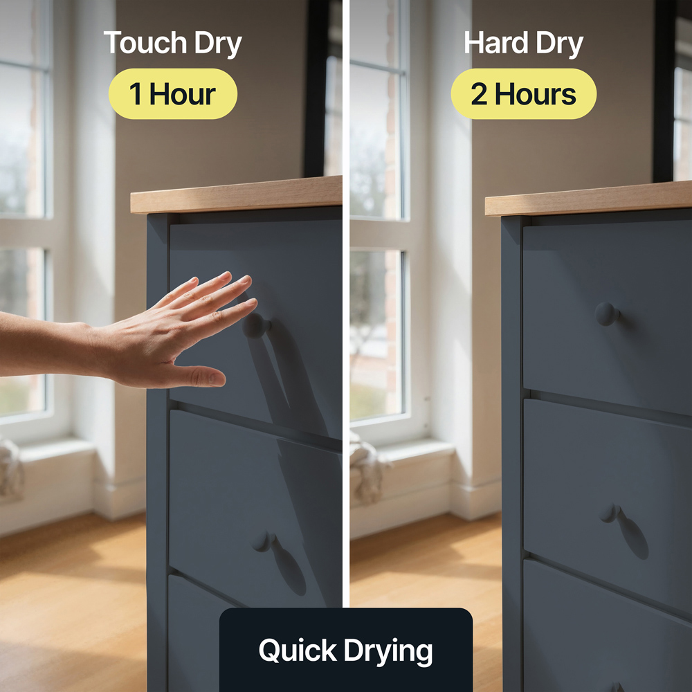 Hemway Soft Navy Blue Furniture and Walls Matt Chalk Paint 1L Image 7