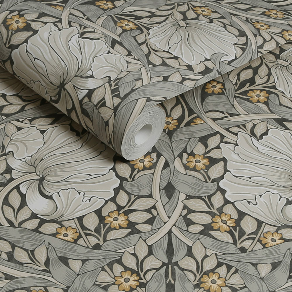 William Morris At Home Pimpernel Grey Wallpaper Image 2