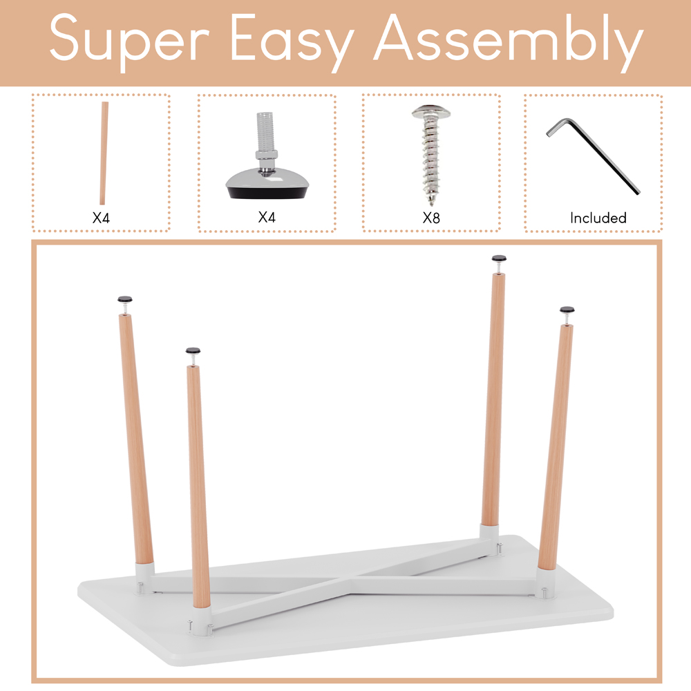 Vida Designs Batley 4 Seater White Dining Table Image 8