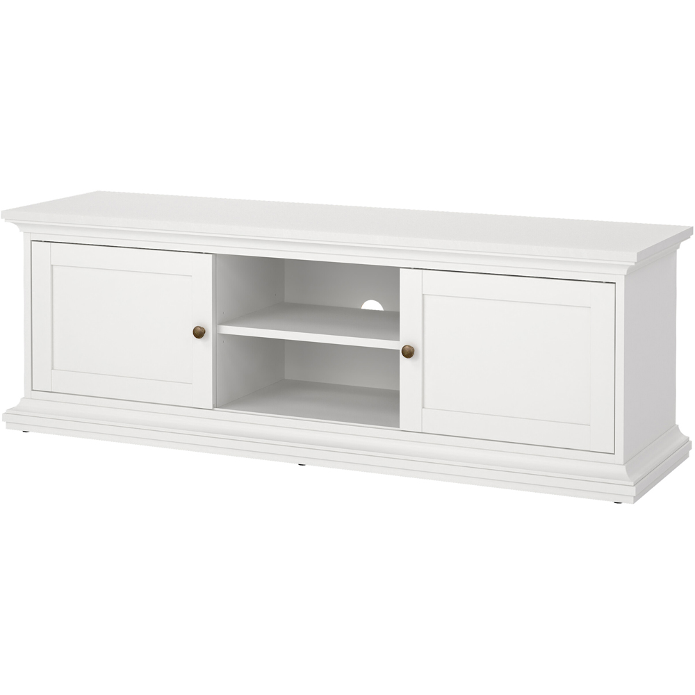 Florence Paris 2 Door 2 Shelf White TV Unit Image 5