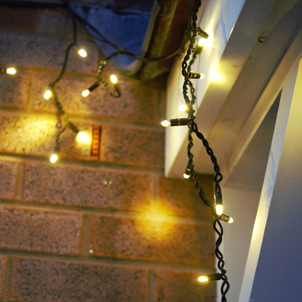 Eagle Connect Warm White LED Black Icicle Light 13m Image 4
