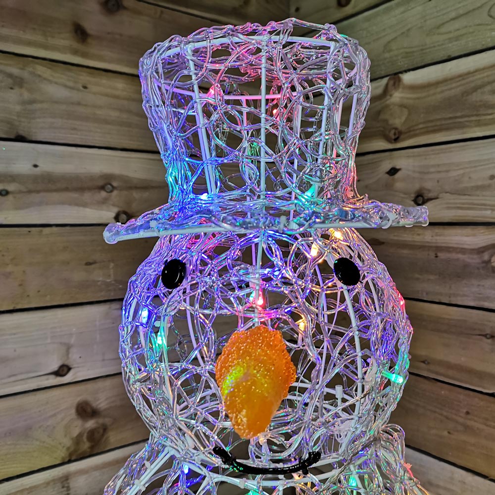Premier 80 Multicolour LED Soft Acrylic Christmas Snowman 90cm Image 4
