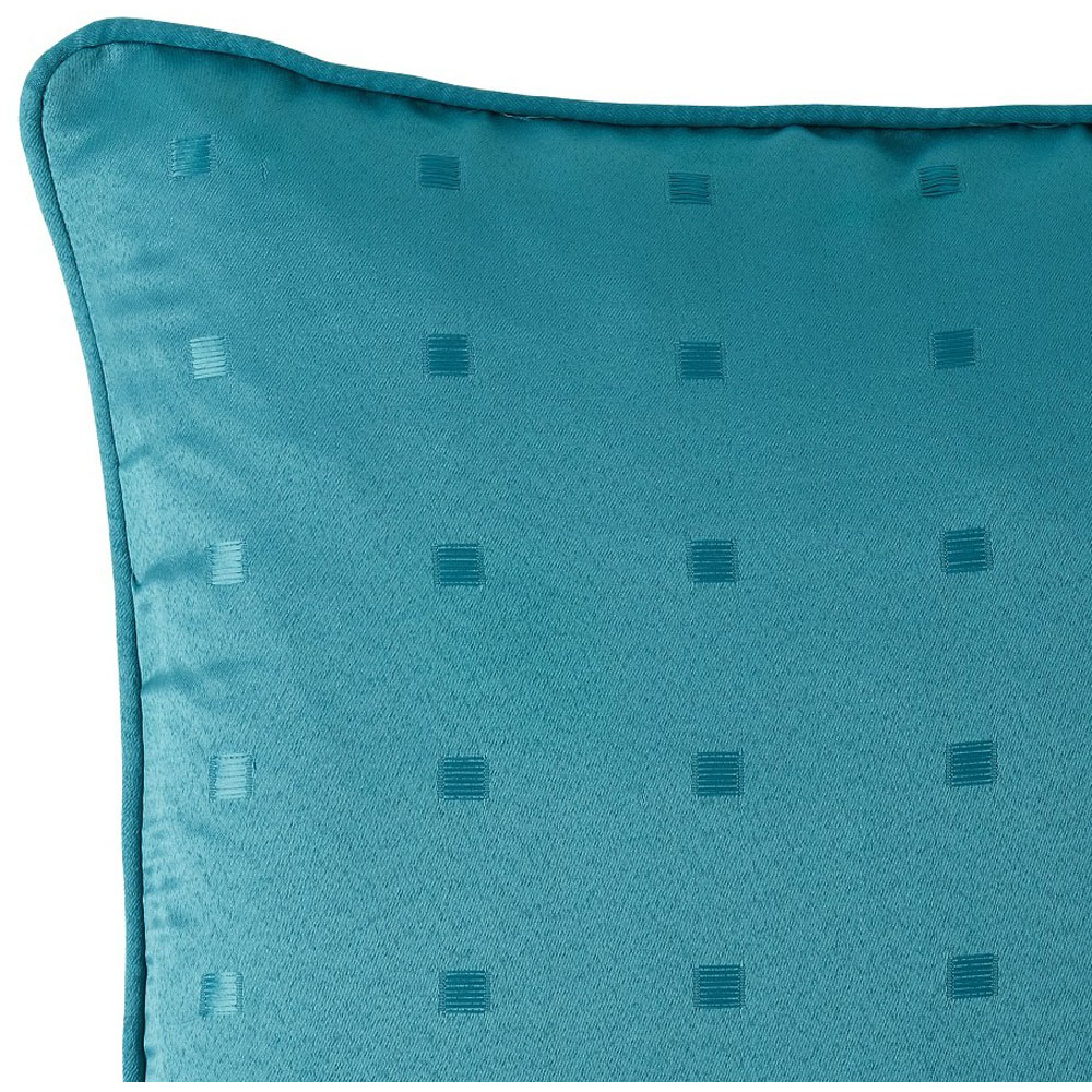 Alan Symonds Teal Dobby Square Cushion with Polyester Filled Pad 45 x 45cm 4 Pack Image 3