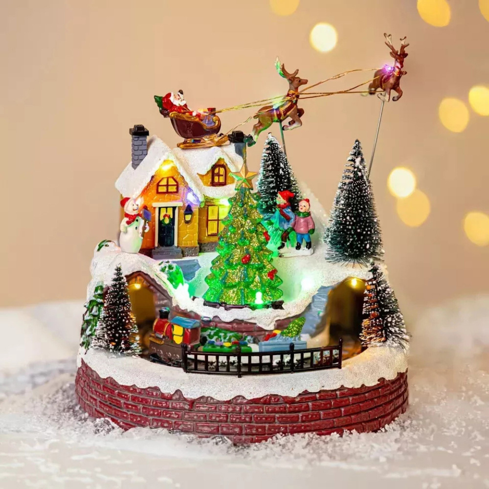 Marco Paul LED Santa Sleigh Christmas Village Scene Decoration Image 6