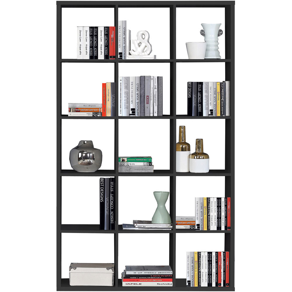 Florence Mauro 15 Shelf Matt Black Bookshelf Image 6