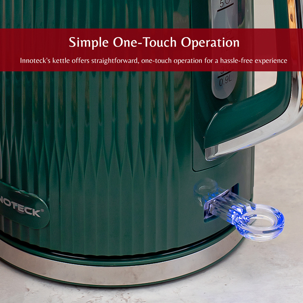 Innoteck Kitchen Pro Green 1.7L Cordless Ridged Electric Kettle 3000W Image 3