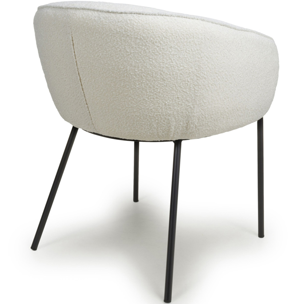 Shankar Lola Set of 2 White Boucle Dining Chair Image 3