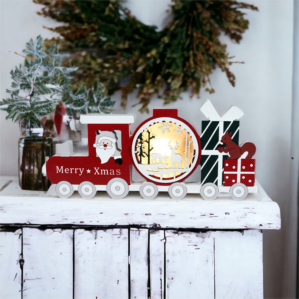 Xmas Haus LED Festive Village Train Ornament Image 3