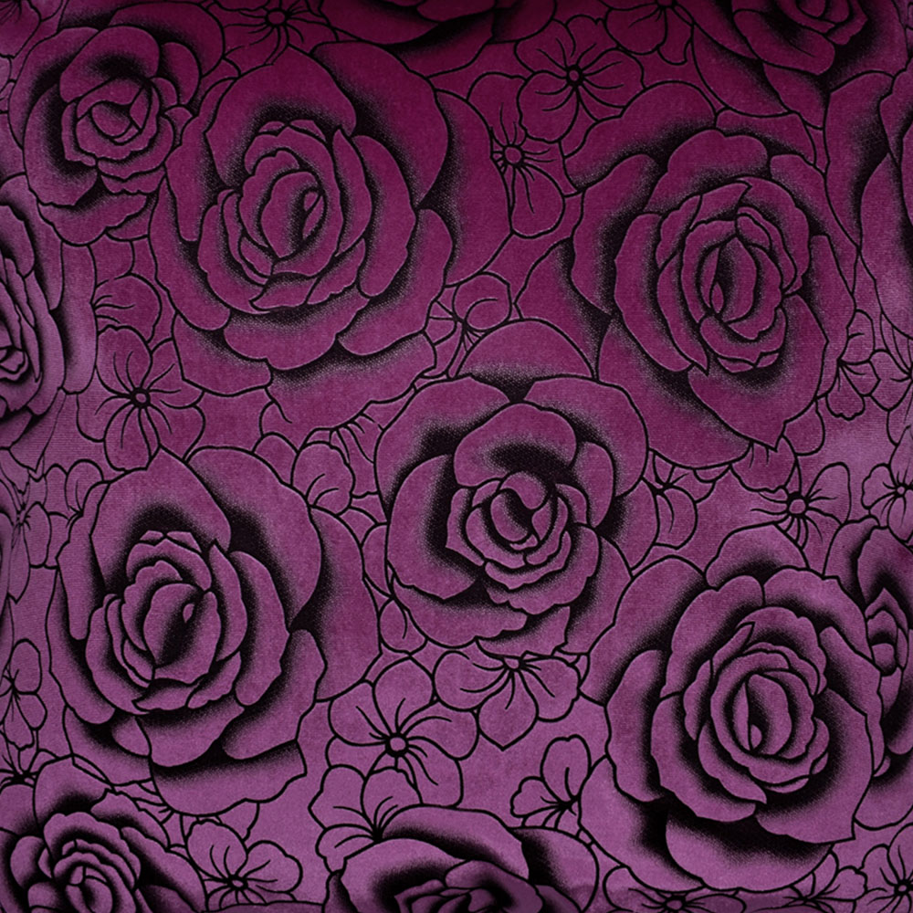 Intimates Flock Rose Aubergine Filled Cushion 43 x 43cm 2 Pack Image 2