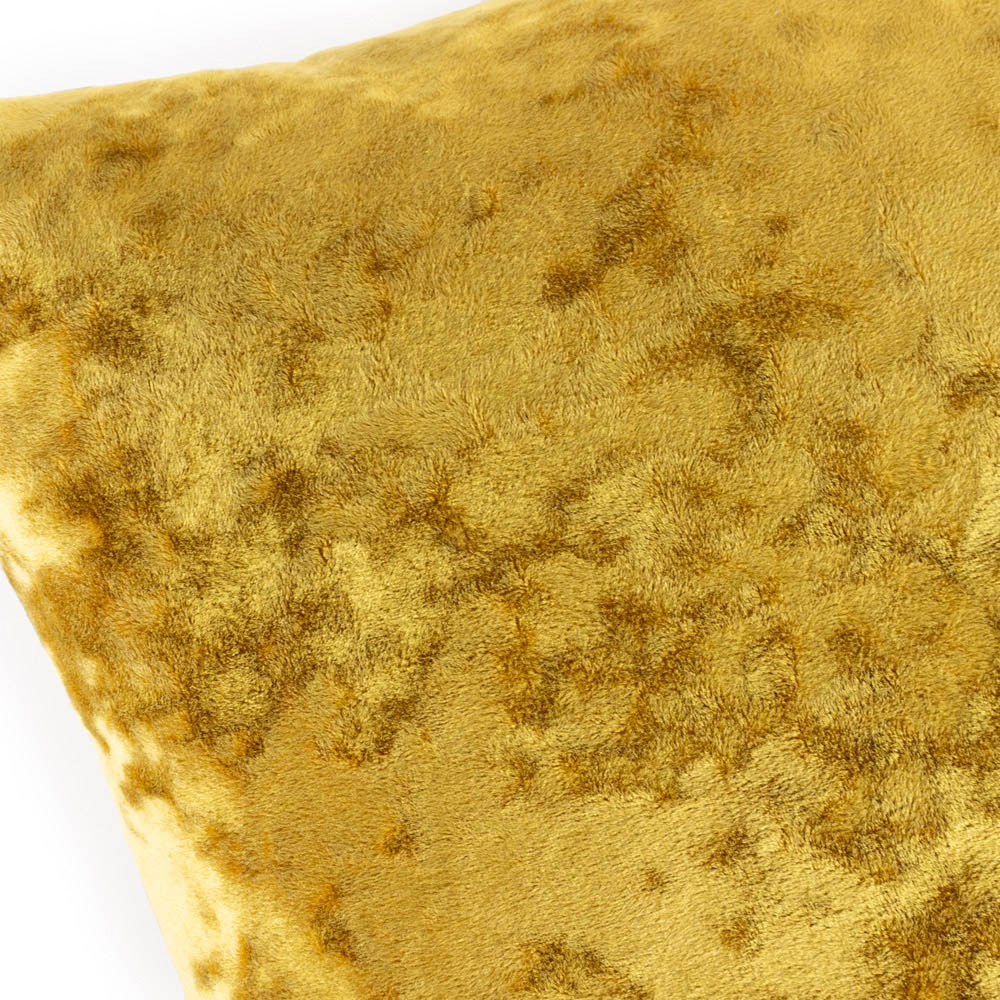 Paoletti Verona Ochre Square Crushed Velvet Cushion Image 3