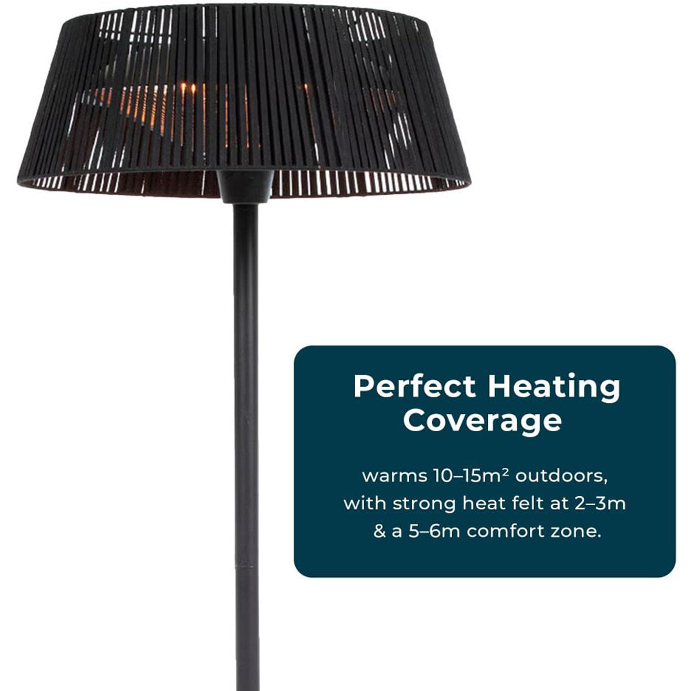 Jack Stonehouse Caldo Black Freestanding Lamp Halogen Patio Heater 2000W Image 6