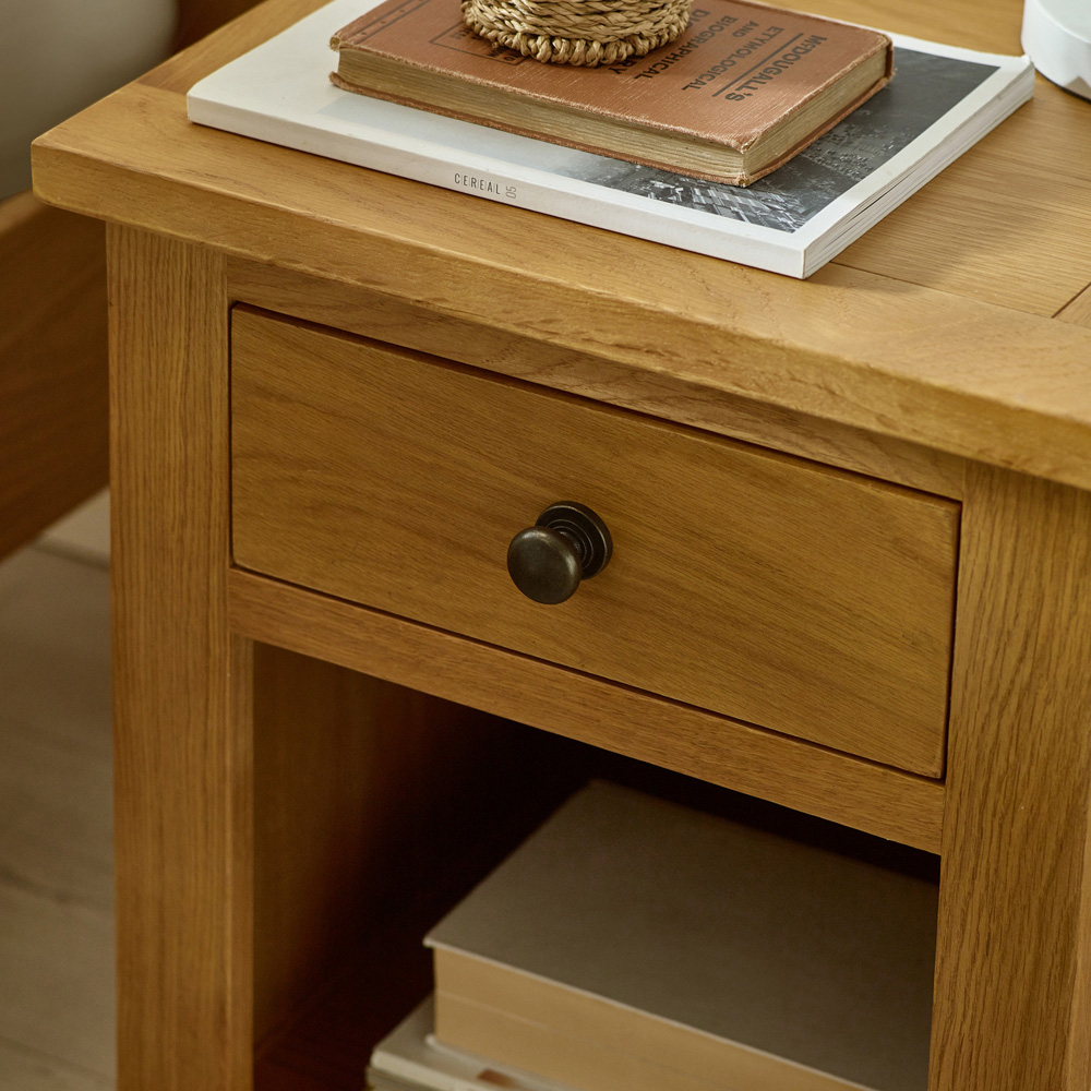 Julian Bowen Marlborough Single Drawer White Oak Bedside Table Image 3