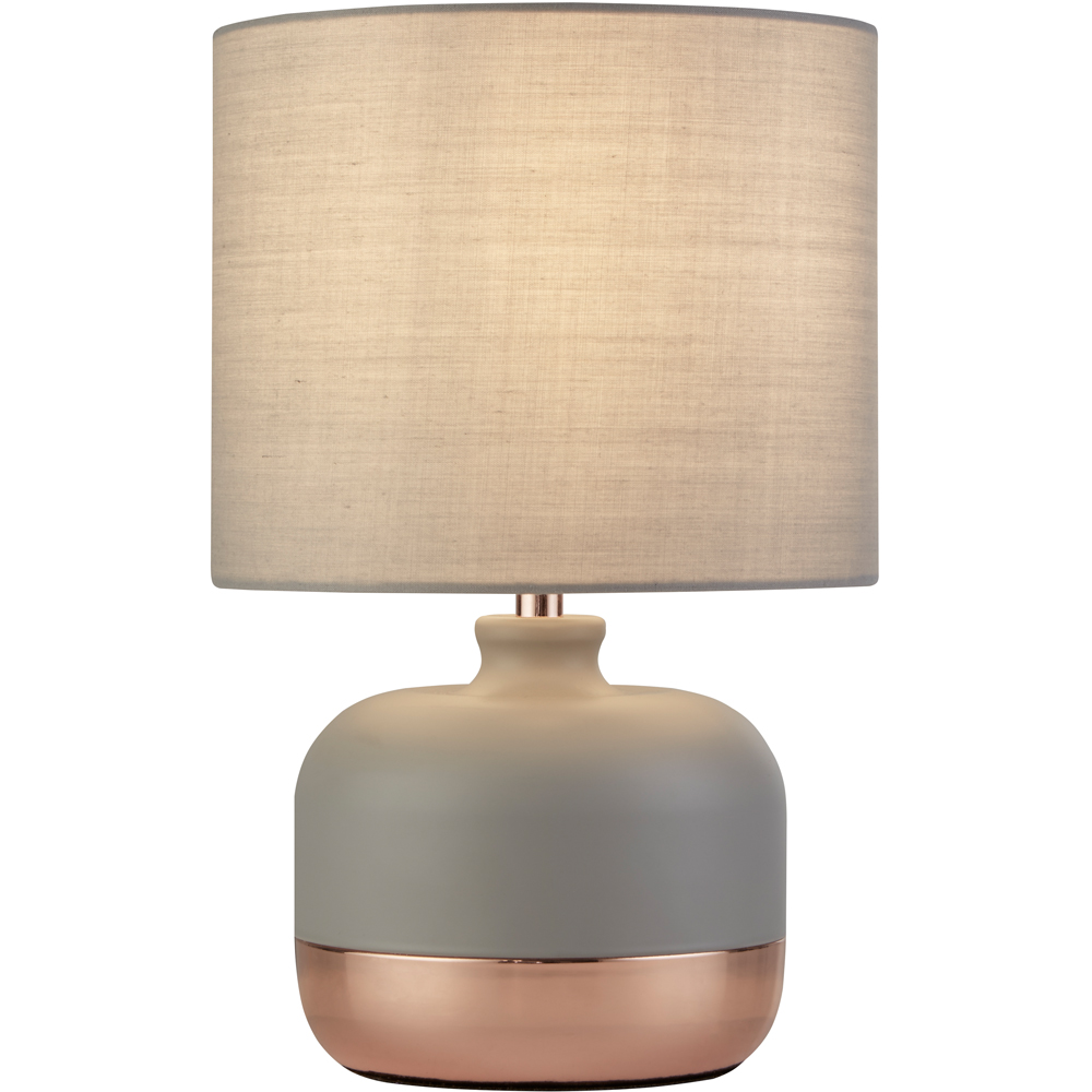 Lighting Collection Grey and Copper Table Lamp Image 3
