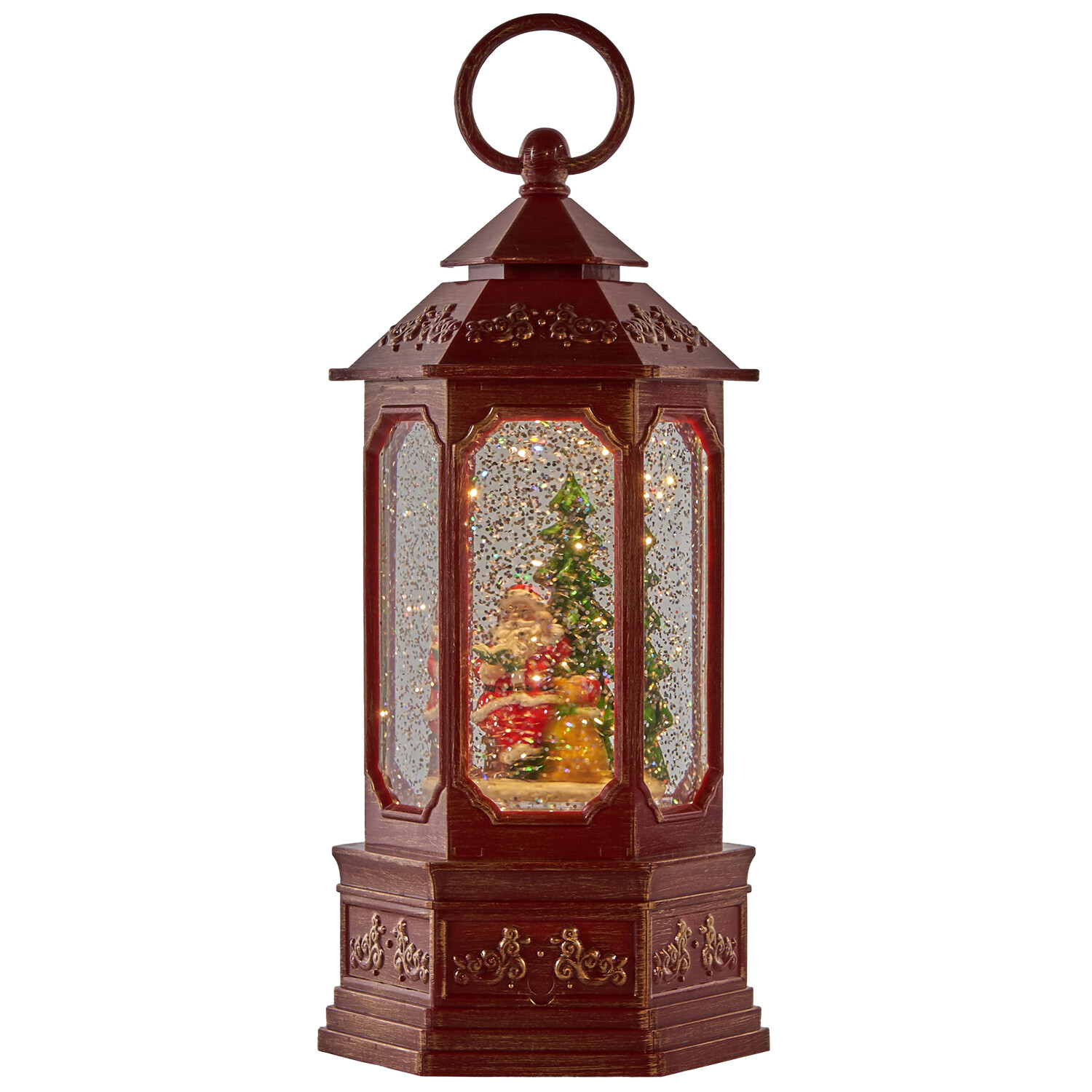 Spinning Santa Lantern Red Image 4