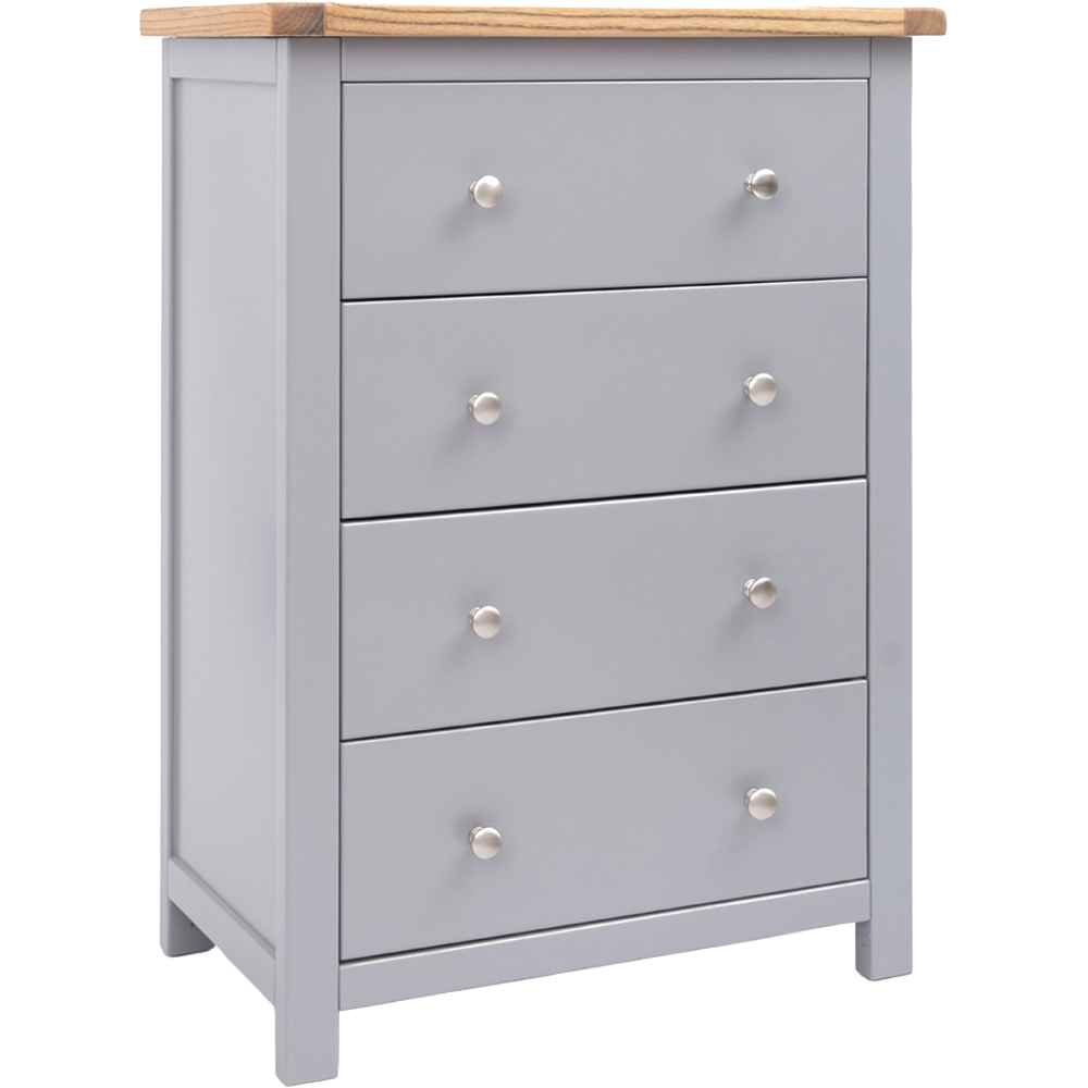Cabinet Bits Mirano 4 Drawer Dark Grey Chrome Knob Chest of Drawers Image 3
