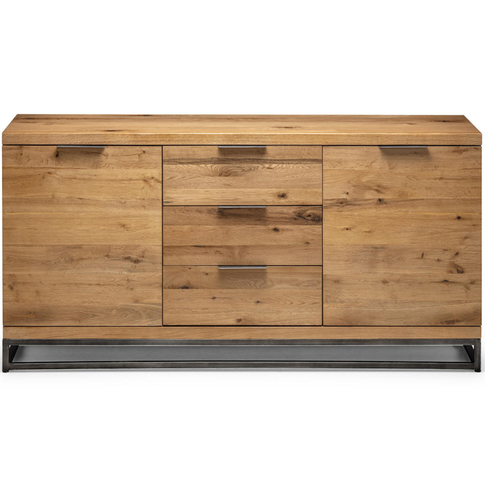 Julian Bowen Brooklyn 2 Door 3 Drawer Oak Sideboard Image 5