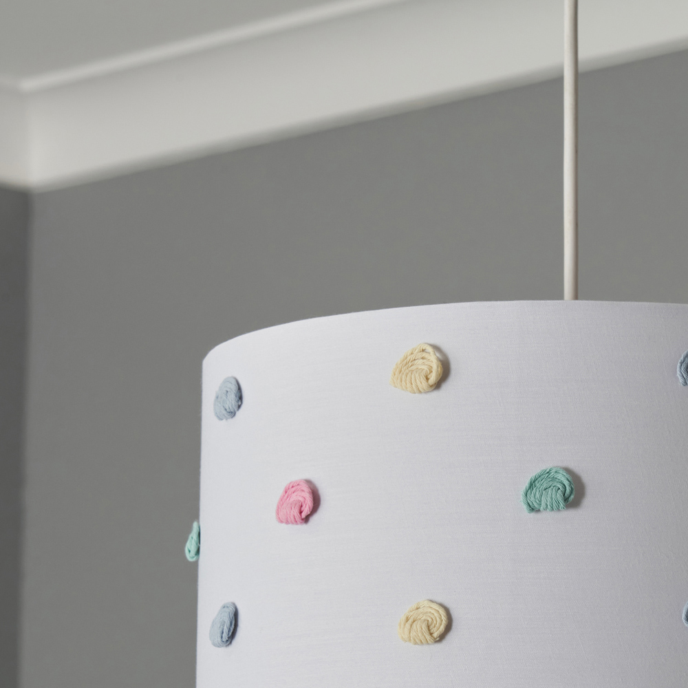 Glow Easyfit White Pom Pom Lamp Shade Image 5