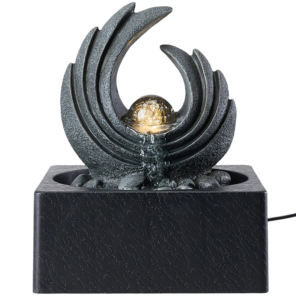 Living and Home LED Light Central Sphere Streamlined Water Fountain Image 4