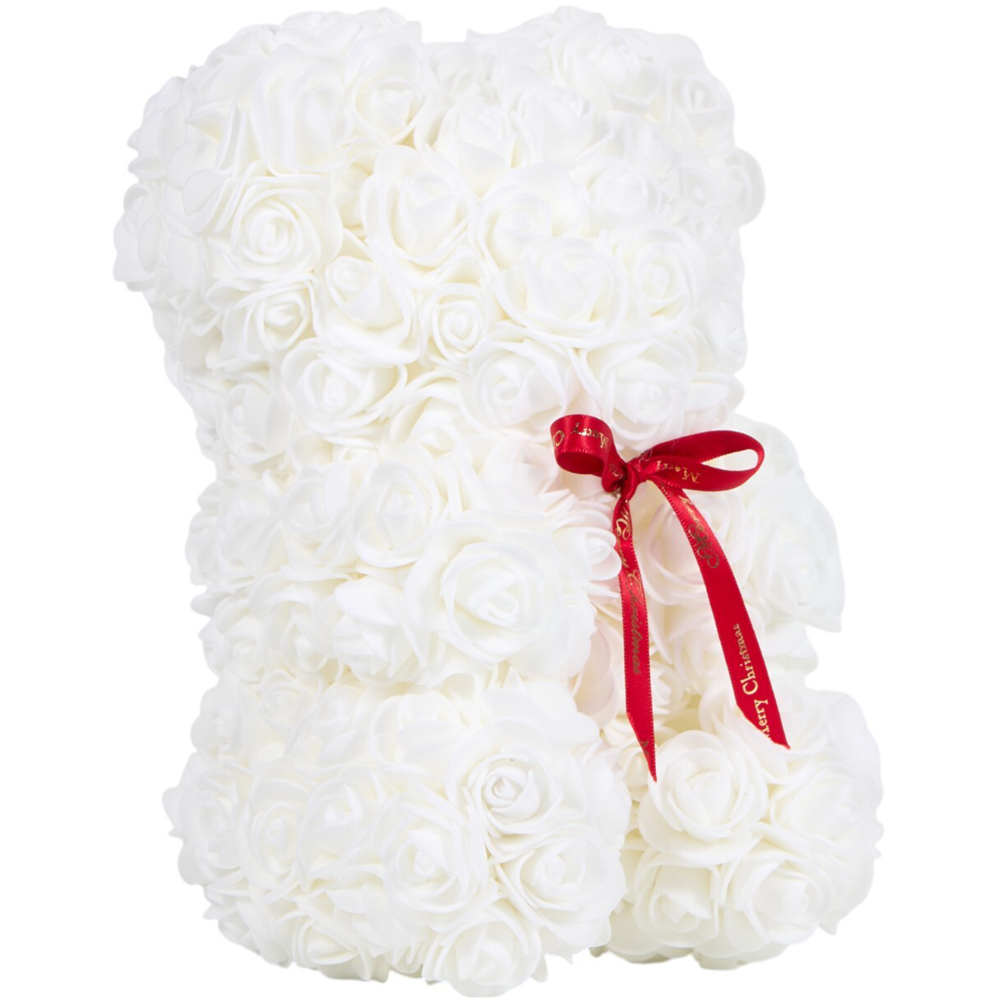 Christmas Rose Bear - White Image 3
