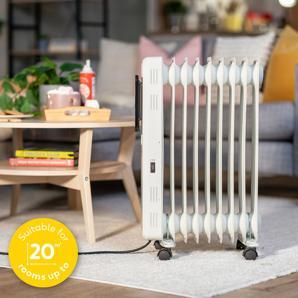 Russell Hobbs White 9-Fin Digital Touch Control Oil Filled Radiator 2000W Image 4