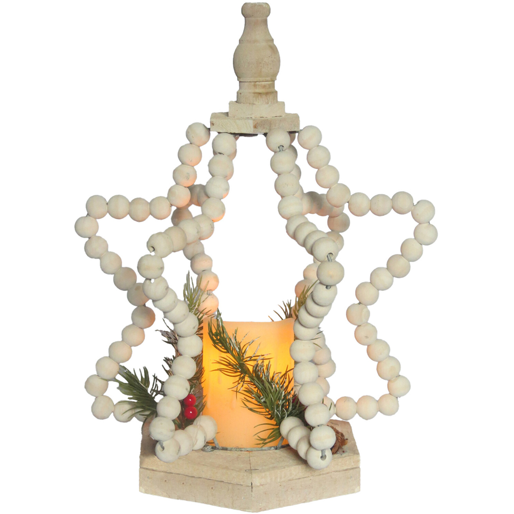 Beaded Star Lantern Flicker CandleMulticolour Image 4