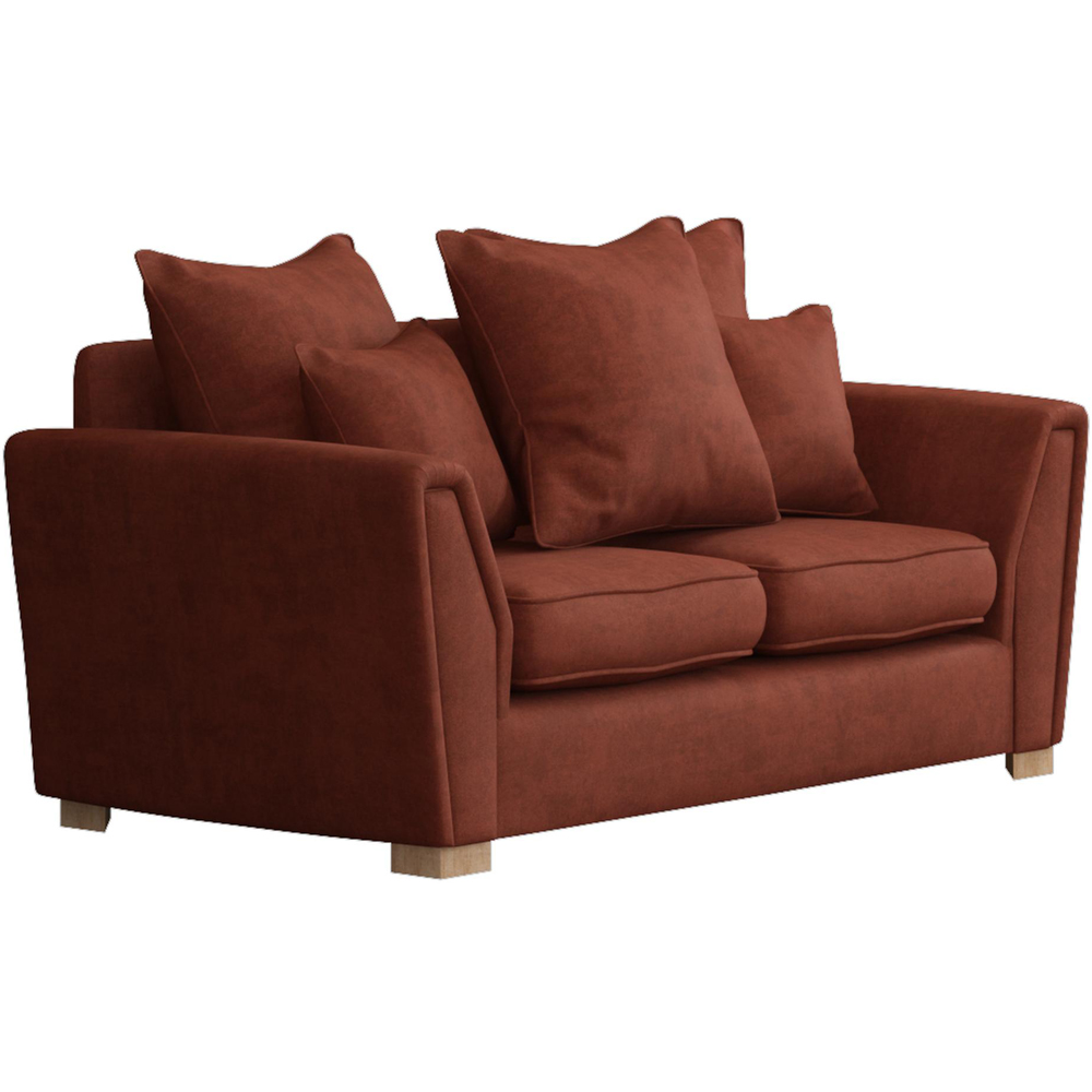 Wendleberry 2 Seater Marmalade Plush Velvet Scatter Back Sofa Image 3