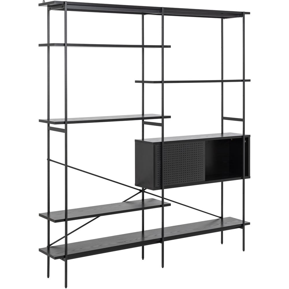 Florence Angus Single Door 5 Shelf Black Bookcase Image 4