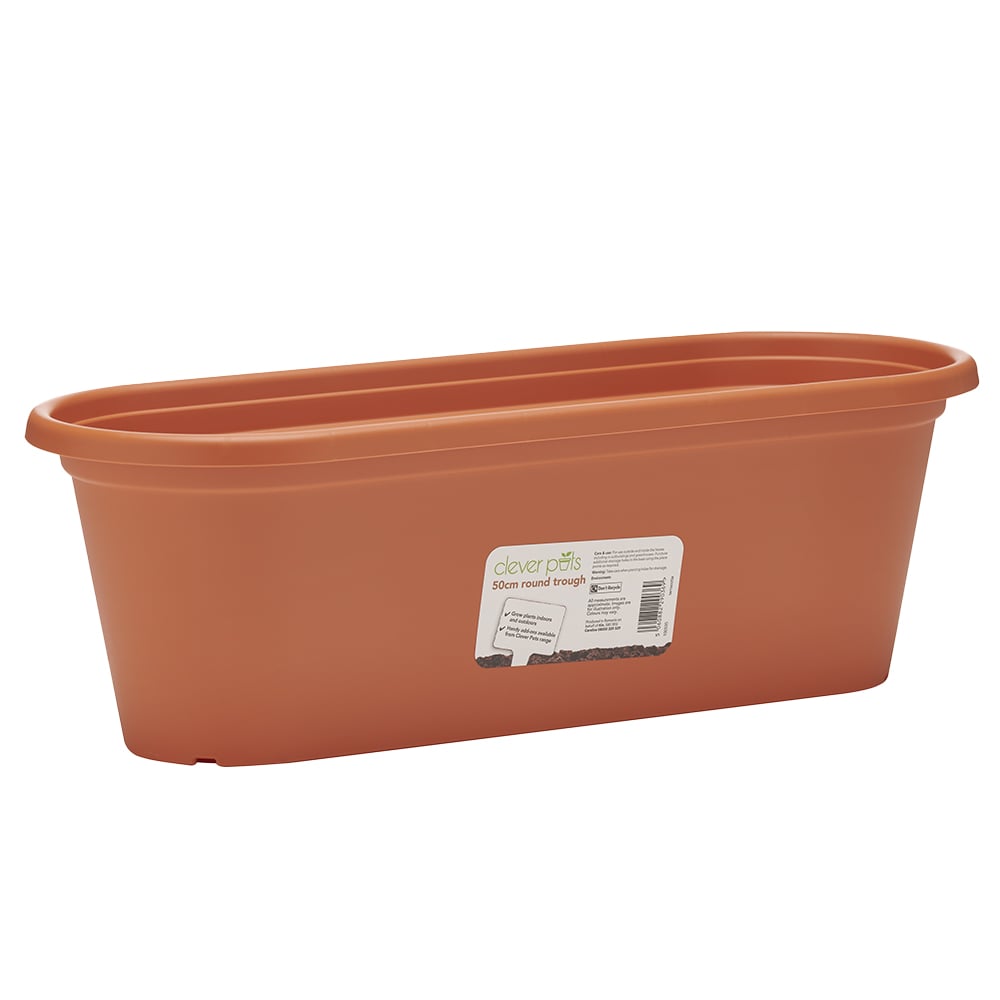 Clever Pots Terracotta Plastic Long Trough Pot 8L 50cm Image 4