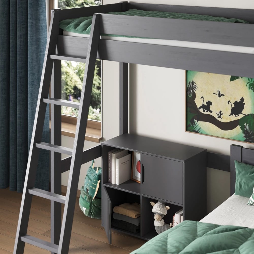 Noomi Tera Single Grey L Shaped High Sleeper with Small Double Bed Image 3