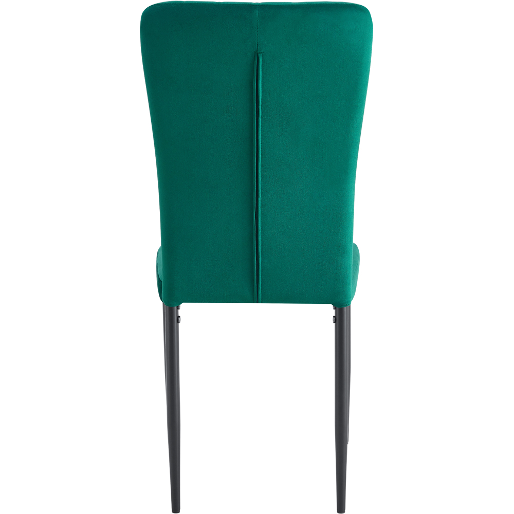 Elle Set of 6 Green Velvet Effect Plush Padded Upholstered Dining Chair Image 6
